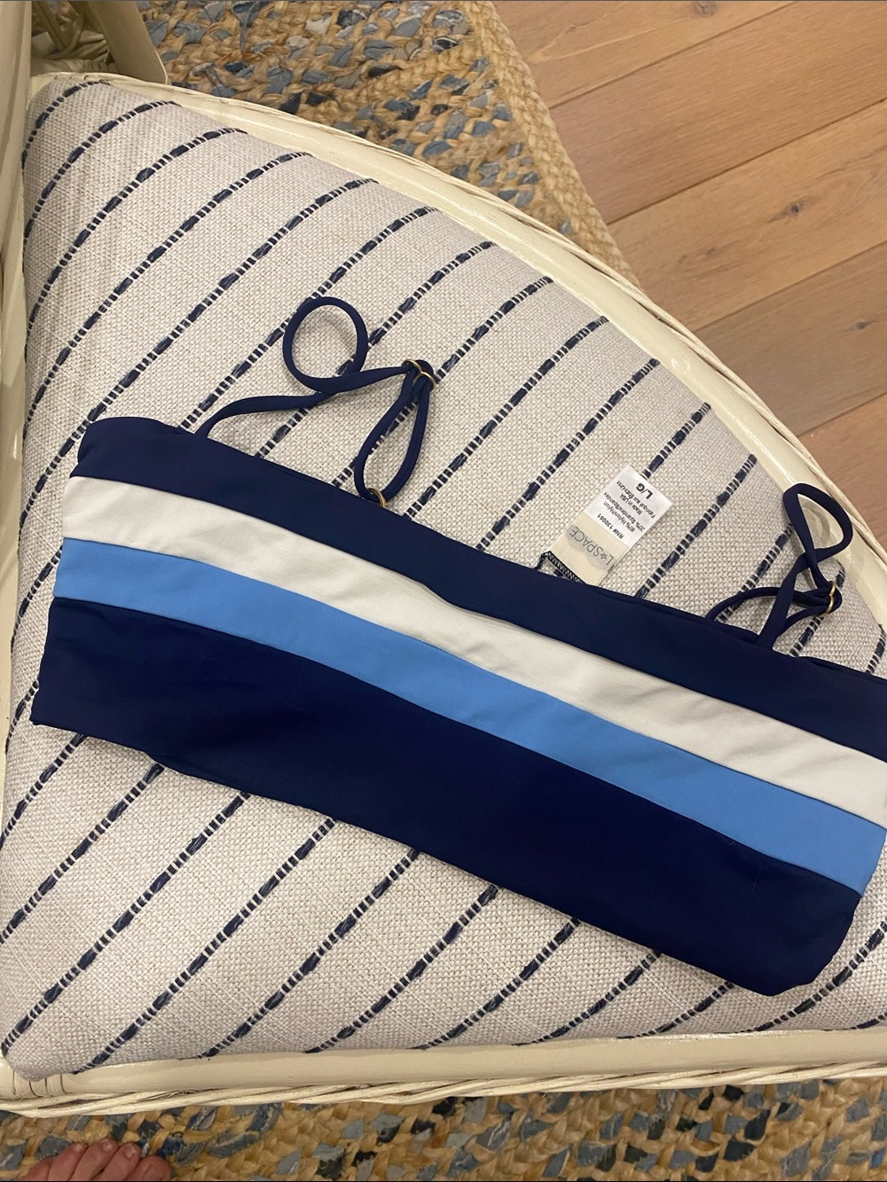 L*space Light Blue, Blue & White Striped Bikini Top